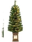 COSTWAY 120 cm K&uuml;nstlicher Weihnachtsbaum mit Beleuchtung, Weihnachtsbaum im...