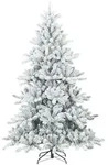 vidaXL K&uuml;nstlicher Scharnier-Weihnachtsbaum schneebedeckt Wei&szlig; 210cm
