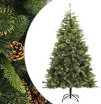 vidaXL K&uuml;nstlicher Weihnachtsbaum Klappbar mit Zapfen 180 cm