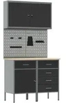 vidaXL 5-teiliger Werkbank-Set aus schwarzem Stahl