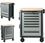 Baumarktplus Werkstattwagen 99x82 cm Werkzeugwagen 7 Schubladen mit Holzplatte