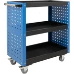 Werkstattwagen 3 Etagen Stahl blau Werkzeugwagen 70x39x79 cm auf Rollen, bis 300 kg