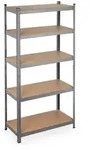 Relaxdays Schwerlastregal, Traglast 875 kg, 5 Ebenen, zum Stecken, Keller, Garage,