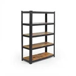 Relaxdays Schwerlastregal, 500 kg, HBT: 200 x 100 x 40 cm, 5 Ebenen, Holzoptik,