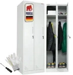 PROREGAL Spind Schrank ELEPHANT Metall 2 Abteile 180x60x50cm Kleiderstange &