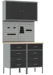 vidaXL 5-teiliges Werkbank-Set Schwarzer Stahl