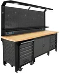 Werkstattwand Profiline XXL modular 250 cm robust Stahl LED Steckdosen