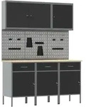 vidaXL 8-teiliges Werkbank-Set Schwarz Stahl