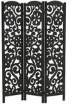 ML-Design Paravent Raumteiler 3-teilig Yokohama, Schwarz, 172x121 cm, Holz, Faltbarer
