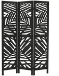 ML-Design Paravent Raumteiler 3-teilig Kyoto, Schwarz, 170x121 cm, aus Holz,