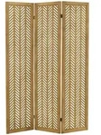 ML-Design Paravent Raumteiler 3-teilig Kobe, Natur, 170x121 cm, aus Holz,...