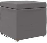 Grauer Hocker aus Kunstleder und Verbundholz, Modell Apex Horizon