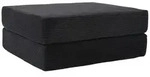STILVORA Klappbarer Fu&szlig;schemel Cord Schwarz 109x95x43 cm, als Sofabett nutzbar