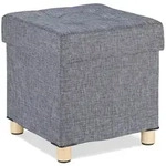 Relaxdays Sitzhocker mit Stauraum, weich gepolstert, gesteppt, Stoffbezug,