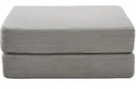 STILVORA Fu&szlig;schemel Cord hellgrau 109x95x43 cm, ausklappbar zum Einzelsofabett
