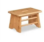 Relaxdays Fu&szlig;bank Bambus, bis 100 kg, stabiler Tritthocker, HBT: 20x33x21,5 cm,