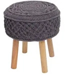 Mendler Sitzhocker HWC-J43, Strickhocker Hocker Fu&szlig;hocker, 45x41cm rund