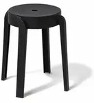 Kunststoff-Hocker Schwarz stapelbar leichter Sitzhocker Innen & Au&szlig;en
