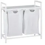 Relaxdays W&auml;schesammler mit 2 ausziehbaren W&auml;schek&ouml;rben, mit Ablage, HBT: 72 x 73