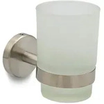 Zahnb&uuml;rstenhalter aus Edelstahl und Glas h&ouml;henverstellbare Montage