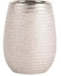 MSV Zahnputzbecher Zahnb&uuml;rstenhalter Oman 8,5 x 10,5 cm Silber