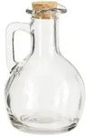 Relaxdays &Ouml;l- & Essigkanne 2er Set, Glasflaschen mit Korken, runde &Ouml;lfl&auml;schchen