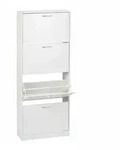 Relaxdays Schuhschrank, HxBxT: 152 x 60 x 24 cm, f&uuml;r 24 Paar, 4 Klappen, schmaler