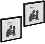 Relaxdays Bilderrahmen 2er Set, 25x25 cm, quadratisch, Fotorahmen zum Aufh&auml;ngen oder