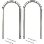 Baumarktplus 2 x Fahrradanlehnb&uuml;gel 115 x 58 cm Edelstahl &Oslash; 60 mm Einbetonieren