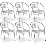 6 Stk. stabile Aluminium Bistrostuhl Stapelstuhl Gartenstuhl stapelbar