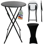 CHEFGASTRO Stehtisch mit Hussen klappbar Rund Hx&Oslash; 110x60cm Bistrotisch Stahl