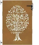 vidaXL Gartentor 85x125 cm Cortenstahl Baum-Design
