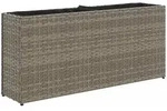 vidaXL Hochbeet mit 2 F&auml;chern Grau 90x20x40 cm Poly Rattan