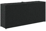 vidaXL Hochbeet mit 2 F&auml;chern Schwarz 90x20x40 cm Poly Rattan
