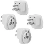 Intirilife 4x Steckdosen Adapter in WEISS - 4er Set Typ B auf EU Schuko Stromadapter