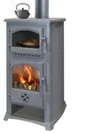 Kaminofen mit Backfach und Herdplatte Cucina grau - 9,7kW