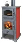Kaminofen mit Backfach und Herdplatte Cucina bordeaux - 9,7kW