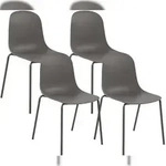 CLP 4er Set Stapelst&uuml;hle Hardin Kunststoff HBT: 85x51x55 cm taupe