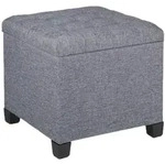 Relaxdays Sitzhocker mit Stauraum, HxBxT: 42 x 45 x 45 cm, gesteppt, Stoffbezug,