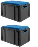 PROREGAL SparSet 2x Eurobox NextGen Seat Box Blau, HxBxT 36,5x40x60cm, 65 Liter,