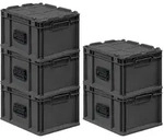 PROREGAL SuperSparSet 5x Eurobox NextGen Portable, HxBxT 23,5x30x40cm, 20 Liter,