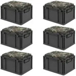 PROREGAL SparSet 6x Eurobox NextGen Seat Box Camouflage, HxBxT 26,5x30x40cm, 20
