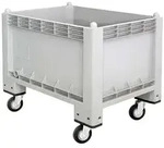 Industriebox mit 4 Lenkrollen, lebensmittelecht, 300 Liter, LxBxH 1000 x 700 x...