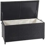 Proregal Poly-Rattan Kissenbox | HxBxT 51x100x50cm | Premium schwarz | 170L 