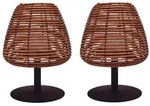 Lumisky 2-ST&Auml;NDIGE BOHEME Tischleuchte H25CM Polyrattan Braun