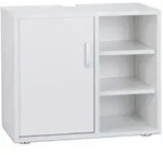 Relaxdays Waschbeckenunterschrank, eint&uuml;rig, Badschrank, Aussparung, 3...
