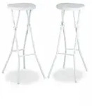 Relaxdays Barhocker klappbar BASTIAN 2er Set weiss, Wetterfest, H&ouml;he 80 cm, Barstuhl