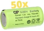 50x GP GP75AAH Akku 2/3AA Mignon NiMH Akku 1,2V 750mAh