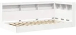 vidaXL B&uuml;cherregal Bett mit Kopfteil Wei&szlig; 90 x 190 cm Holzwerkstoff