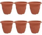 vidaXL Runder Blumentopf 6 stk. Ziegelrot &Oslash; 22 x 18 cm Kunststoff